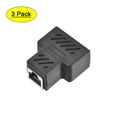 thumbnail image 1 of Acoplador en línea Uxcell RJ45 Splitter 1 a 2 Adaptador Extensor de Cable Ethernet Cat7 Cat6 Cat5e Negro 3Pcs, 1 of 5