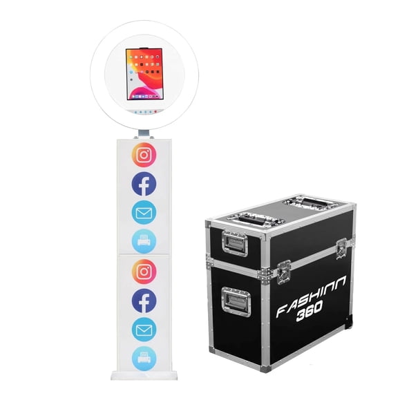 Portable Photo Booth Compatible with Any Ipad,Photo Booth Stand Shell with Flight Case, Suitable for 10.9"-11" ipad Perfect for Parties,Wedding and Events(White)
