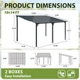 thumbnail image 2 of JOIVI 10' x 14' Outdoor Lean to Gazebo, Hardtop Wall Mounted Gazebo with Sloping Roof, Awnings for Patio with All-Iron Frame, Pergolas for Patio, Backyard, Deck, 2 of 8
