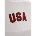 thumbnail image 2 of International World Sports Countries Baseball Hat Layered PVC Letters Strapback, USA White Navy Red, 2 of 5