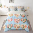 thumbnail image 2 of Feelyou Retro Rustic Flower Bedding Comforter Set 7pcs, Romantic Cartoon Love Heart Queen Bedding Sets, Teens Kids Boys Girls Reversible Queen Sheet Sets, Super Cozy Room Decor, 2 of 8