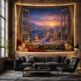 thumbnail image 6 of Open Wooden Double with Casement Window Grid Panes, Mystical Fantasy for Space Lovers, Galaxy Room Decor, Christmas Gift, Tapestry Wall Hanging for Bedroom and Dorm, 6 of 7