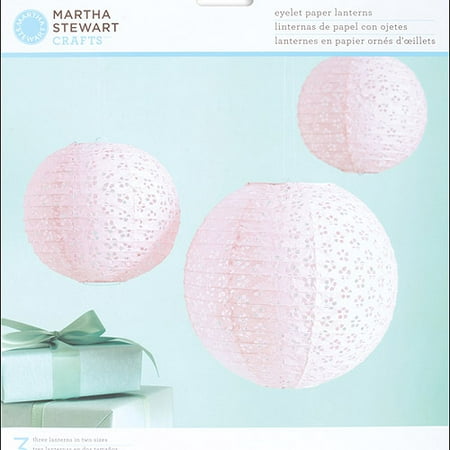 Martha Stewart Crafts Vintage Girl Paper Lanterns Kit, Pink Eyelet