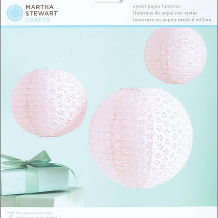 Martha Stewart Crafts Vintage Girl Paper Lanterns Kit, Pink Eyelet