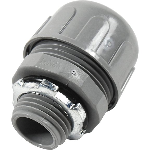 HQRP 1/2-Inch Nonmetallic Plastic Liquid Tight Connector 180 Degree Straight Electrical Conduit Connector Fitting