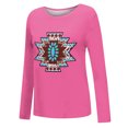 thumbnail image 5 of USSUMA Women Autumn Blouses Sweatshirts, Comfy Sexy Loose Fitting Oversized T Shirts for Women Round Neck Long Sleeves Shirts Junior Tunic Tops Floral Animal Stripes Printed Shirts Basic Tee, 5 of 5