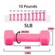 thumbnail image 2 of Juego de 2 Mancuernas de Neopreno 2.3 kg (5 Libras), Color Rosa, 2 of 7
