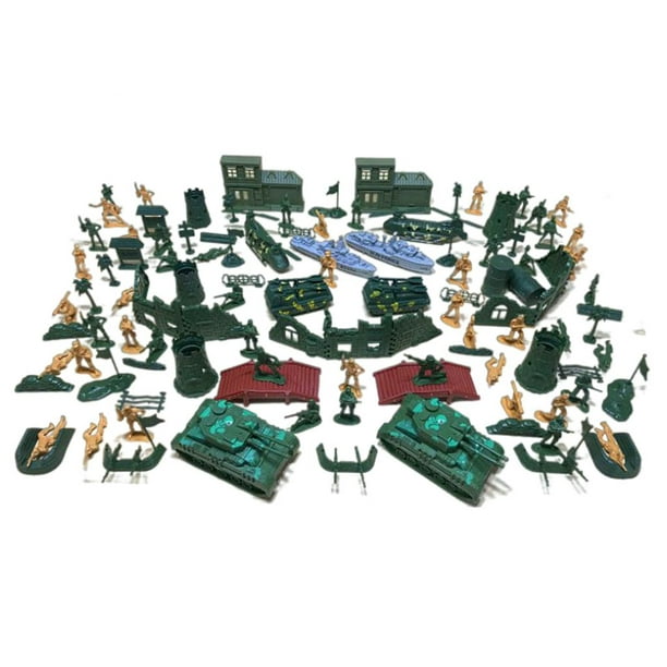 Siruishop 139pcs Men Soldier 5cm Figures Playset Toy Model Accessories Green Multi