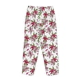 thumbnail image 3 of Lsque Lilies Flowers Print Women's Pajama Pants, Lounge Pant - Comfortable Home Wear,Elastic Waistband, Stylish Design-Small, 3 of 9