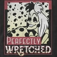 thumbnail image 2 of Men's One Hundred and One Dalmatians Cruella De Vil Perfectly Wretched Poster Graphic Tee Black Small, 2 of 5