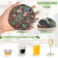 thumbnail image 2 of Yayeee 6 PCS Drink Coasters with Holder Set Woven Absorbent Round Tabletop Hot Pad, Peony Dusk Pattern, 2 of 7
