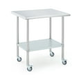 thumbnail image 1 of Table de Travail Commerciale en Acier Inoxydable Robuste - Station de Préparation de Cuisine Durable avec 4 Roulettes et Tablette Inférieure Ajustable - Idéale pour Restaurant, Garage, 1 of 7