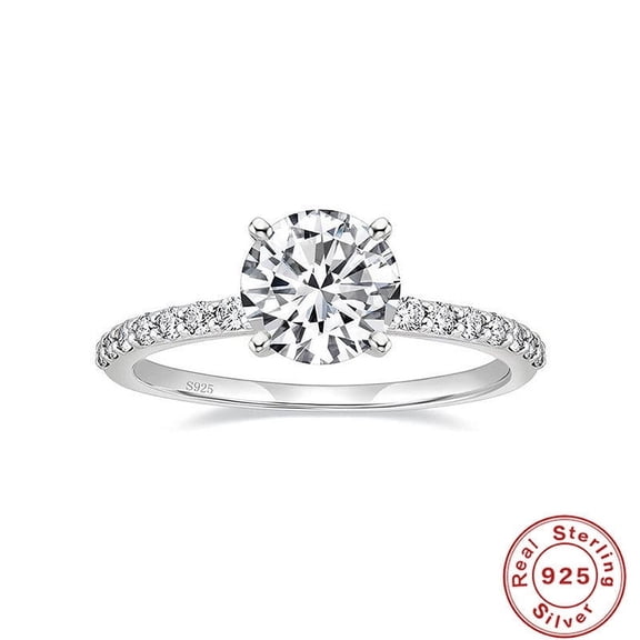 Sterling Silver Electroplated Geometric Round Ring For Women Gift For Her Affordable Luxury Jewelry For Everyday Wear
