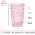 thumbnail image 6 of Kate Aspen Textured Striped Pink Drinking Glasses Set of 24, (13 oz) Vintage Glassware Set Cocktail Glass Set, Juice Glass, Water Cups | Hostess Gift, Present for Newlyweds or New Home Owners, 6 of 7