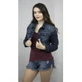 thumbnail image 2 of Womens Plus Size Button Closed Cropped Stretch Ladies Denim Jacket Oversize Coat, 2 of 6