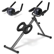 MaxKare Adjustable Ab Machine for Home Gym, 6-Level Core Workout Equipment with Detachable Ab Roller Wheel for Women, Foldable Core Trainer, 220lbs