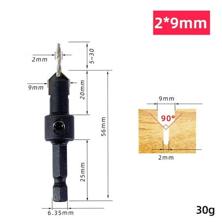 

Fule 1pc Woodworking Hex Shank Countersink Drill Bit Salad Drill Step Drill Bit