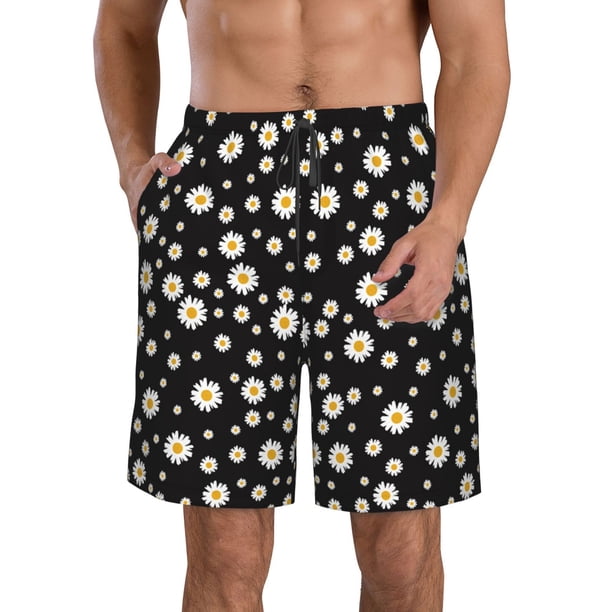 Fotbe Daisy Trajes de Baño Estampados para Hombre, Shorts de Verano de Secado Rápido, Ropa de Playa, Bañadores-Small