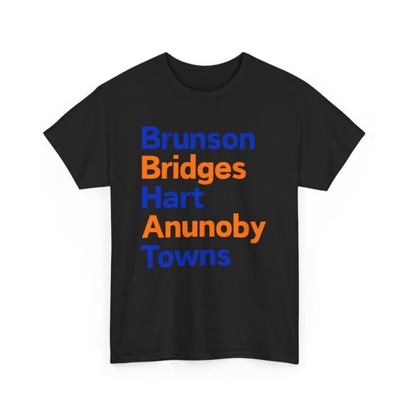 New York Forever Starting 5 for basketball fan Unisex Heavy Cotton Tee-KBNYK005-Black-S