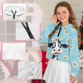 thumbnail image 6 of Xoenoiee Blue Cow Daisy Print Girls Half Zip Sweatshirt Long Sleeve Hoodies Tops Drop Shoulder Pullover Jacket with Pocket, 7-8 Years, 6 of 7