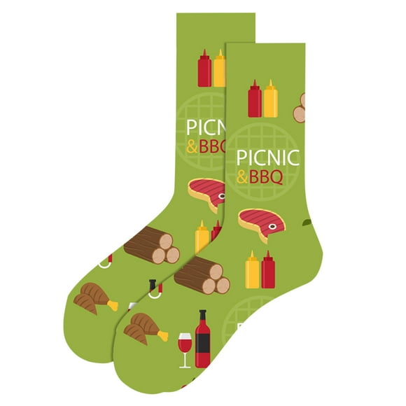 Ploknplq Mens Socks Men's Autumn and Winter Socks Santa Claus Snowflake Men's Middle Tube Socks Damp Cotton Socks Ankle Socks Compression Socks Green One Size