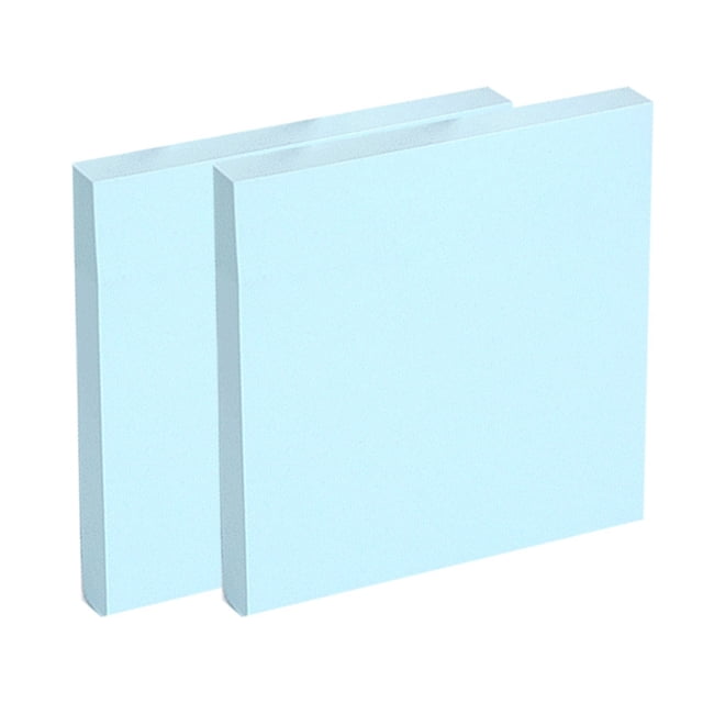 Sticky Notes, 2 Sticky Note Pads, 3 x 3 inch, Office Products, Sticky Notes for Vertical Surfaces, Monitors, Walls and Windows Stickie Notes, Work Notepad, Cute Scool Supplies, Blue