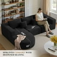 thumbnail image 6 of Hawsaiy 104" Modular Sectional Sofa with L-Shape Chaise,Cloud Sectional Modern Sleeper Couch with Deep Seat,Sponge Compression Sofas, No Assembly (Black Corduroy Fabric), 6 of 9