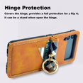 thumbnail image 4 of for Samsung Galaxy Z Flip 4 Case with Card Holder & Ring, Premium PU Leather Back Cover Hard PC Bumper All-Round Protection Protective Phone Case for Z Flip 4 2022 - Brown, 4 of 12
