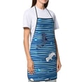 thumbnail image 4 of Fuzoiu Sharks on White Blue Striped Print Kitchen Cooking Aprons,Kitchen Cooking BBQ Aprons,Chef Apron with 2 Pockets for Men Women,Art Aprons for Painting Pottery Ceramics, 4 of 7