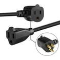 thumbnail image 5 of Maximm Cable 3 Feet Angled Indoor Extension Cord/Wire, 2 Outlet Piggyback Extension Cord - Black - UL Listed, 5 of 5