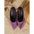 thumbnail image 3 of On feet& in love Pointed Toe Satin Slip-On Stiletto Heel Mule Pumps for Women, 3 of 6