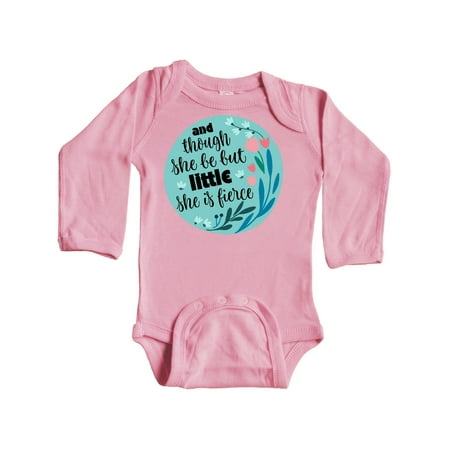 

Inktastic Shakespeare She Is Fierce Quote Gift Baby Girl Long Sleeve Bodysuit