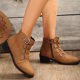thumbnail image 3 of NECHOLOGY Botas Mujer Adulto Femenino Zapatos Botines de mujer Botas de tacón grueso con cremallera decorativa y hebilla de cinturón de cuero sólido Retro a la moda para mujer (Brown, 7), 3 of 6