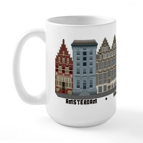 CafePress - Amsterdam Netherlands Large Mug - 15 oz Ceramic Large White Novelty Mug