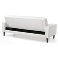thumbnail image 3 of Passion Furniture PF-G847A-S Andrews 85 in. Flared Arm Faux Leather Straight Sofa in White, 3 of 5