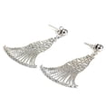 thumbnail image 2 of NOVICA Artisan Handmade Sterling Silver Dangle Earrings Fan Shaped from Thailand [1.9 in L x 1.2 in W] ' Flowing Dresses', 2 of 5