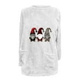 thumbnail image 5 of CFLVAEK Christmas Sweatshirts for Women Plus Size Fuzzy Sherpa Fleece Sweatshirt Round Neck Thermal Pullover Tops Cute Xmas Elf Graphic Loungewear with Pockets White XL, 5 of 5