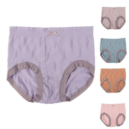 Kmdttou Period Underwear for Women Sexy Lace High Cut Panties Comfort Bikini Panty Stretch Underpants Breathable Ladies Briefs (Regular & Plus Size) Purple-S