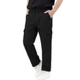 thumbnail image 2 of Spazoro Boys Cargo Pants with Multi‑Pockets, Straight Leg Elastic Waist Solid Color Relaxed Fit Pull‑on Casual Daily Long Trousers for Kids Black Size 13-14, 2 of 9
