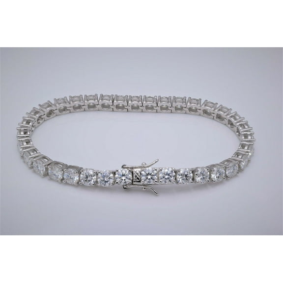 14k White Gold Over Round Cut Lab Created Diamond Women's Tennis Bracelet 5 Ct