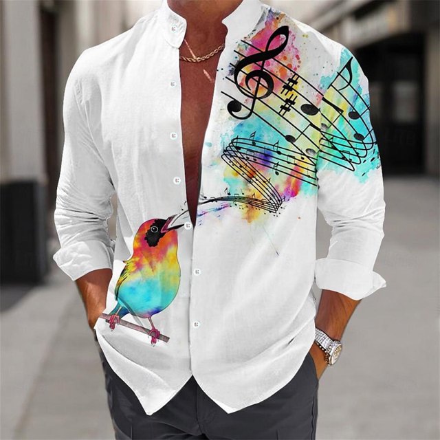 Camisa de manga larga con estampado floral para hombre, moderna, informal, con solapa y botones, para fiestas sociales, cómoda, de talla grande