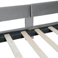 thumbnail image 5 of Twin Size Upholstered Daybed with Classic Stripe Shaped Headboard, Gray, 5 of 10