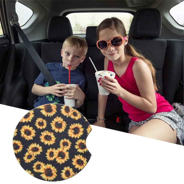 Posavasos absorbentes de neopreno para portavasos de coche | 2.56 pulgadas de diámetro | Almohadilla de bebida de secado rápido antideslizante extraíble | Ajuste universal para coches, SUVs