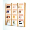 Wooden Mallet 12 Pocket Acrylic and Oak wall Display in Light Oak