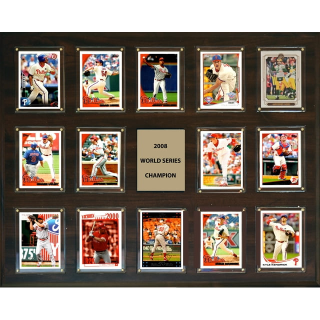 MLB 16"x20" Philadelphia Phillies 2008 World Series - 14-Card Plaque