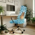 thumbnail image 3 of HELLHERO Capybara Print Office Chair Cover, Standard Size High Back Office Seat Cover, Easy to Clean Computer Chair Slipcover, Blue, 3 of 7
