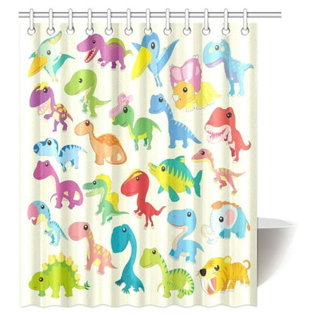 Pop Dinosaur Shower Curtain Adorable Cartoon Dinosaur Wild