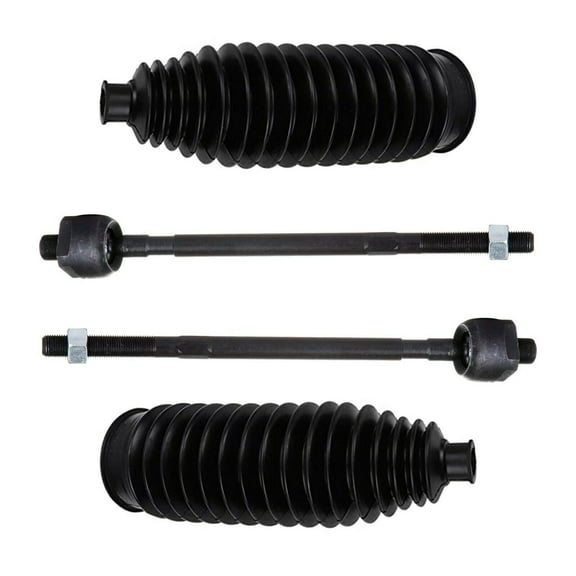 4 Pc New Steering Set Inner Tie Rod Ends   Rack and Pinion Bellow Boots Fits select: 1995-1999 NISSAN MAXIMA, 1996-1999 INFINITI I30