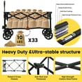 thumbnail image 2 of Sekey 330LBS Foldable Wagon with 220L Large Capacity, Heavy Duty Collapsible Wagon Cart, Utility Folding 600D Oxford Fabric Cart with All Terrain Wheels for Garden Beach Sport Camp Shop Grocery, Gray, 2 of 8