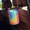 thumbnail image 5 of Round Car Trash Can 7×5.9in Waterproof, Durable, Not Easy To Fade, Easy To Install And Disassemble To Prevent Interior Pollution Rosybrown Tie-Dye Background Vibrant Colors And Swirling (2), 5 of 7